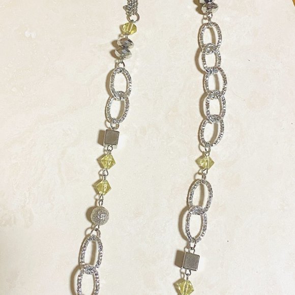 3/$10, Silver Tone Jewelry Set, Mismatched Long Necklace + Drop Earrings - Picture 5 of 8